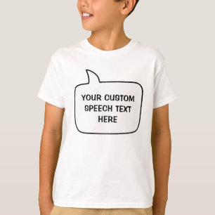 Aangepaste naam en tekstspraakbel t-shirt
