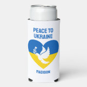 Aangepaste naam en tekstvrede voor Oekraïne Seltzer Blikjeskoeler (Seltzer Voorkant)
