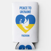 Aangepaste naam en tekstvrede voor Oekraïne Seltzer Blikjeskoeler (Voorkant)