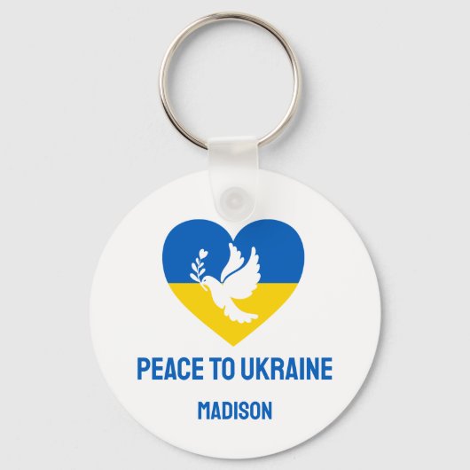 Aangepaste naam en tekstvrede voor Oekraïne Sleutelhanger (Achterkant)