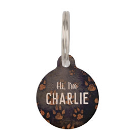 Aangepaste Naam en Telefoonnummer Dog Paw Print ID Huisdierpenning