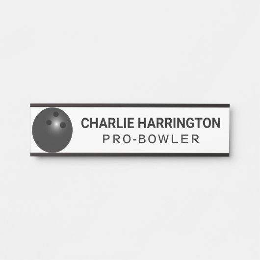Aangepaste naam en titel Bowling Ball Deurbordje (Voorkant)