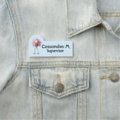 Aangepaste naam en titel Funny Frazzled Flamingo Naamplaatje (In situ)