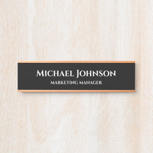 Aangepaste naam en titel Kantoor Deurbordje (Voorkant)