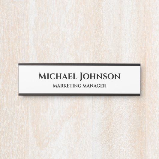 Aangepaste naam en titel Kantoor Deurbordje (Voorkant)