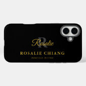 Aangepaste naam en titel met monogram Case-Mate iPhone case (Achterkant (horizontaal))