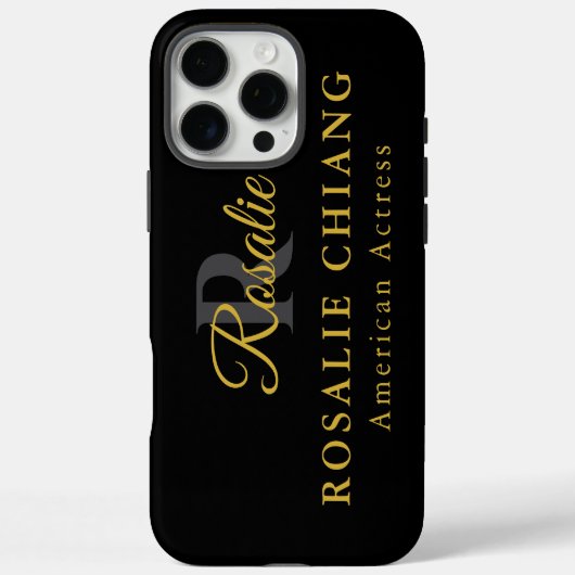 Aangepaste naam en titel met monogram Case-Mate iPhone case (Achterkant)