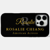 Aangepaste naam en titel met monogram Case-Mate iPhone case (Achterkant (horizontaal))