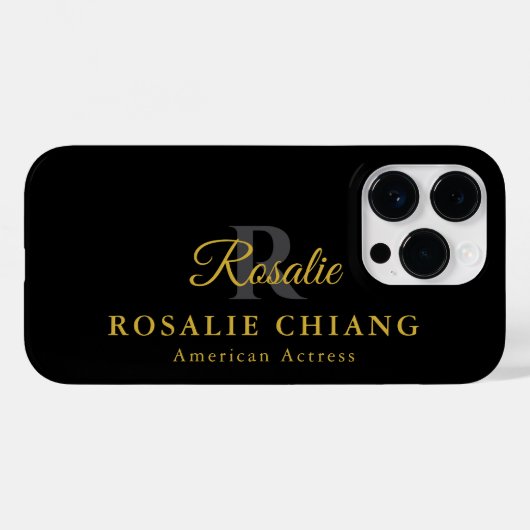 Aangepaste naam en titel met monogram Case-Mate iPhone case (Achterkant (horizontaal))