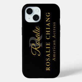 Aangepaste naam en titel met monogram iPhone 15 case