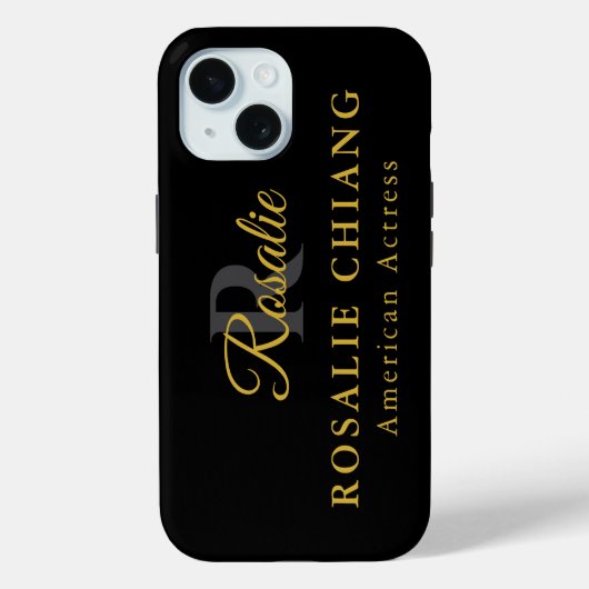 Aangepaste naam en titel met monogram Case-Mate iPhone case (Achterkant)