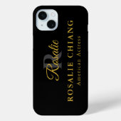 Aangepaste naam en titel met monogram Case-Mate iPhone case (Achterkant)