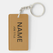 Aangepaste naam en titel Rechthoek Sleutelhanger ( (achterkant)