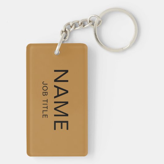 Aangepaste naam en titel Rechthoek Sleutelhanger ( (achterkant)