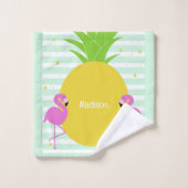 Aangepaste naam en tropische tekst bad handdoek (Wasdoekje)