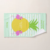 Aangepaste naam en tropische tekst bad handdoek (Handdoek)