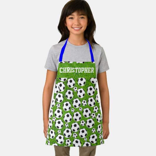 Aangepaste naam en Voetbal kinder Schort (Insitu)