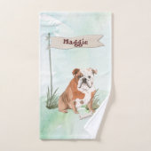 Aangepaste naam Engelse Bulldog Pet Dog Bad Handdoek (Handdoek)