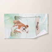 Aangepaste naam Engelse Bulldog Pet Dog Bad Handdoek (Handdoek)