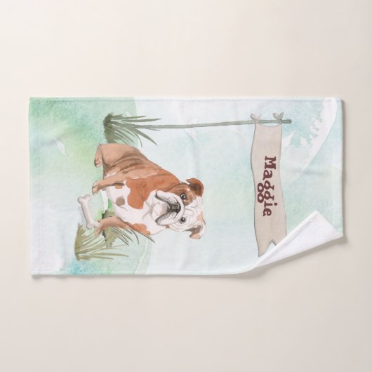 Aangepaste naam Engelse Bulldog Pet Dog Bad Handdoek (Handdoek)