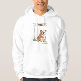 Aangepaste naam Engelse Bulldog Pet Dog Hoodie