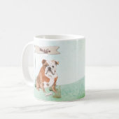 Aangepaste naam Engelse Bulldog Pet Dog Koffiemok (Voorkant links)