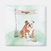 Aangepaste naam Engelse Bulldog Pet Dog Magneet (Voorkant)