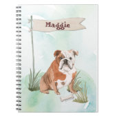 Aangepaste naam Engelse Bulldog Pet Dog Notitieboek (Voorkant)