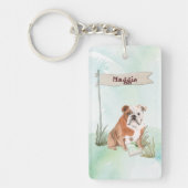 Aangepaste naam Engelse Bulldog Pet Dog Sleutelhanger (Voorkant)
