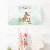 Aangepaste naam Engelse Bulldog Pet Dog Spandoek (Insitu)