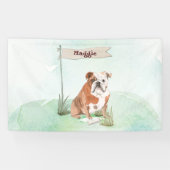 Aangepaste naam Engelse Bulldog Pet Dog Spandoek (Horizontaal)