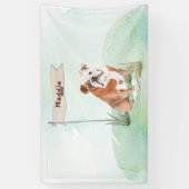 Aangepaste naam Engelse Bulldog Pet Dog Spandoek (Verticaal)