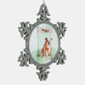 Aangepaste naam Engelse Bulldog Pet Dog Tin Sneeuwvlok Ornament (Links)