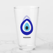 Aangepaste naam Evil Eye Nazar Amulet Glas (Achterkant)