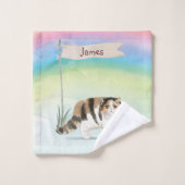 Aangepaste naam Exotic Short Hair Cat Pet Bad Handdoek (Wasdoekje)