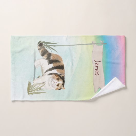 Aangepaste naam Exotic Short Hair Cat Pet Bad Handdoek (Handdoek)