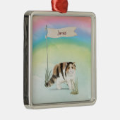 Aangepaste naam Exotic Short Hair Cat Pet Metalen Ornament (Rechts)