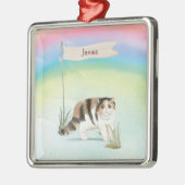 Aangepaste naam Exotic Short Hair Cat Pet Metalen Ornament (Links)