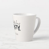 Aangepaste naam Fabulous Fifty Beige Zwarte Typogr Latte Mok (Rechterhoek)