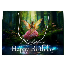 Aangepaste naam Fairy Woodland Forest Happy Birthd