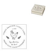 Aangepaste naam Familie Boerderij | verse eieren Rubberstempel (Gestempeld)