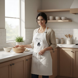 Aangepaste Naam Familie Silhouette Gift voor Mam Standaard Schort