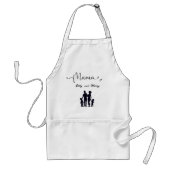 Aangepaste Naam Familie Silhouette Gift voor Mam Standaard Schort (Voorkant)