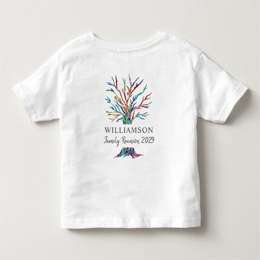 Aangepaste Naam Familie Stamboom Familie Reünie Kinder Shirts (Achterkant)