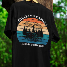 aangepaste naam familie vakantie berg Road Trip T-shirt