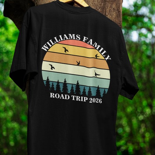 aangepaste naam familie vakantie berg Road Trip T-shirt