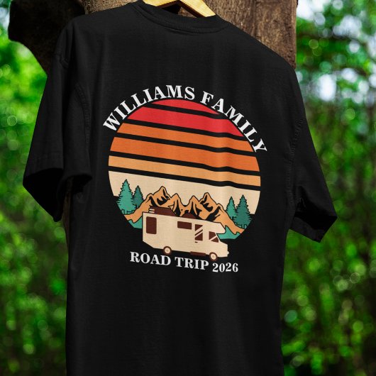 aangepaste naam familie vakantie berg Road Trip T-shirt