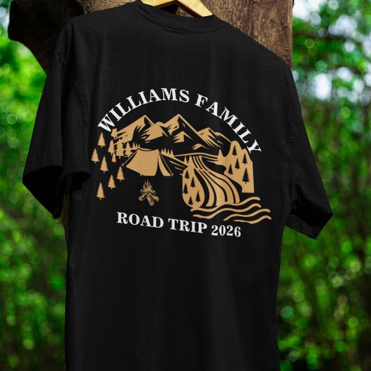 aangepaste naam familie vakantie berg Road Trip T-shirt