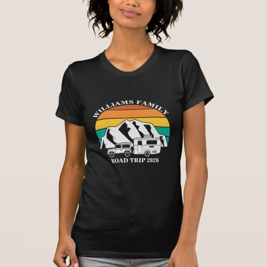 aangepaste naam familie vakantie berg Road Trip T-shirt (Voorkant)
