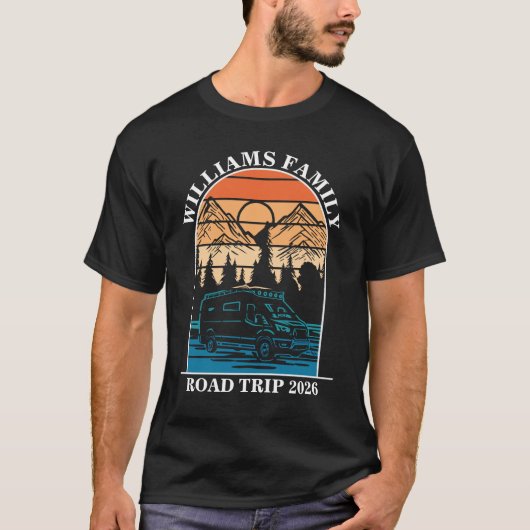 aangepaste naam familie vakantie berg Road Trip T-shirt (Voorkant)